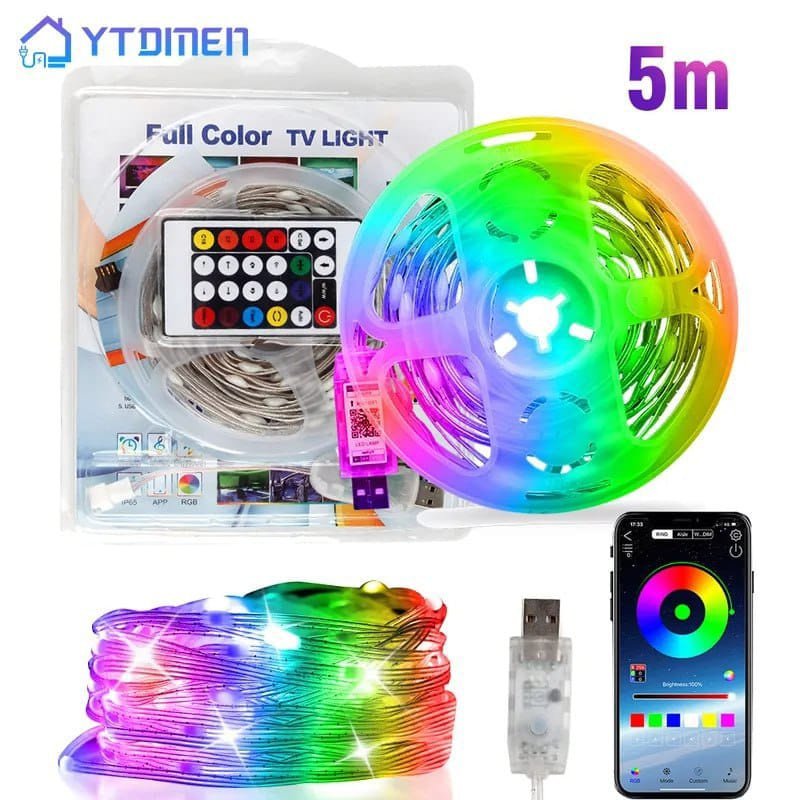 شريط إضاءة LED RGB 5M 35W مع جهاز تحكم عن بعد