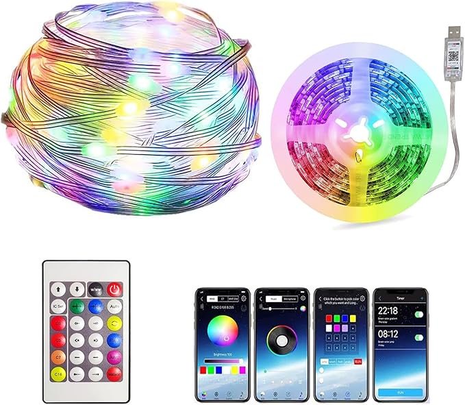 شريط إضاءة LED RGB 5M 35W مع جهاز تحكم عن بعد - الصورة 3