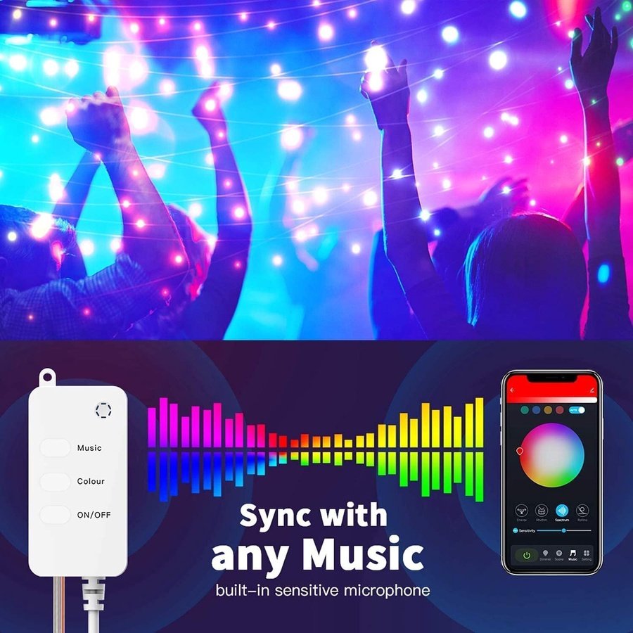 شريط إضاءة LED RGB 5M 35W مع جهاز تحكم عن بعد - الصورة 7