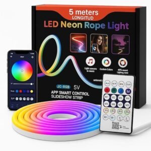 بكرة إضاءة LED RGB 5M  ضد المياة وتحكم عن طريق الابلكيشن