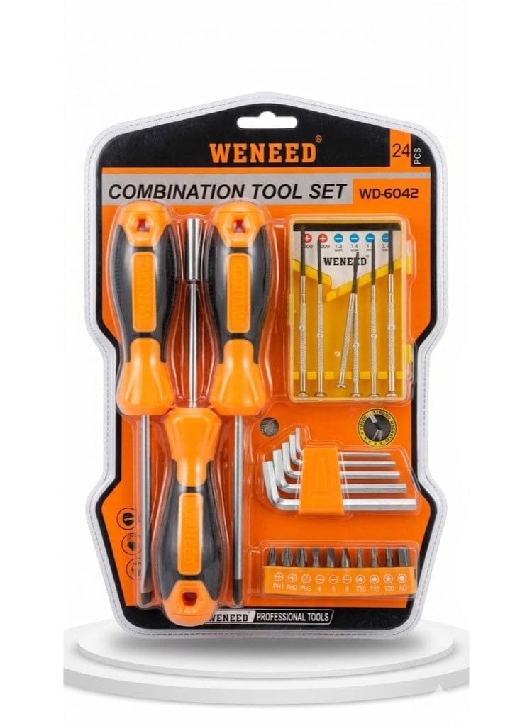 طقم مفكات صيانة احترافي WENEED 1 × 24